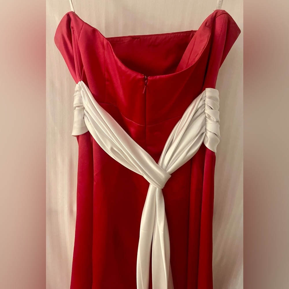 Bill Levkoff Dark Pink and White Formal Dress - Picture 9 of 12